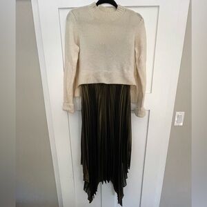 Allsaints army green slipdress and sweater